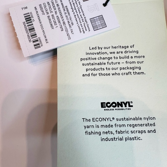 BURBERRY MEDIUM LOGO PRINT NYLON BURGUNDY RUCKSACK BACKPACK NEW WITH TAGS - Picture 9 of 17